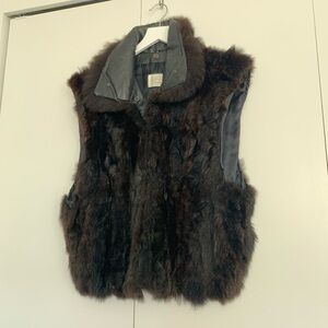 Genuine Leather and Fur Vest